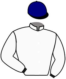 casaque portée par De Giles F. jockey du cheval de course SANTANDER, information pmu ZETURF