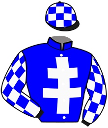 casaque portée par Lenain G. jockey du cheval de course GODZILLA VICI, information pmu ZETURF