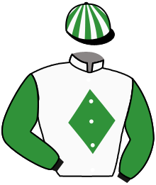 casaque portée par Lebouc Hug. jockey du cheval de course LIB APACHE, information pmu ZETURF