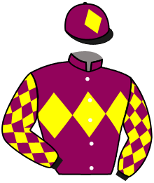 casaque portée par Blais Adr. jockey du cheval de course JOYEUX DU MAFFRAY, information pmu ZETURF