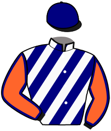casaque portée par Lherete A. jockey du cheval de course INITIALE HERAULT, information pmu ZETURF