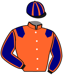 casaque portée par Trinquart A. jockey du cheval de course KAKINANI, information pmu ZETURF