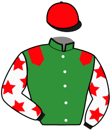 casaque portée par Geray P. jockey du cheval de course I SANTO DUSSAC, information pmu ZETURF