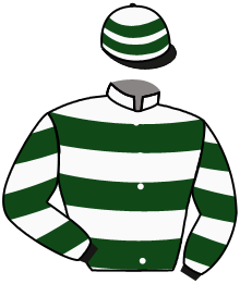 casaque portée par Mangione R. jockey du cheval de course HE'S A ROCK STAR, information pmu ZETURF