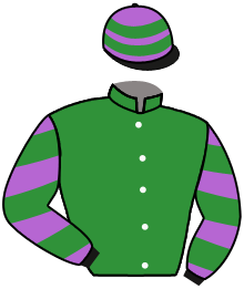 casaque portée par Salmon D. jockey du cheval de course SWEET CESARIA, information pmu ZETURF