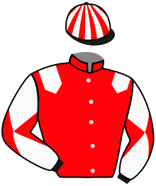 casaque portée par Boutin Hug. jockey du cheval de course MABEN, information pmu ZETURF