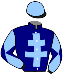 casaque portée par Veron F. jockey du cheval de course MENKALINA, information pmu ZETURF