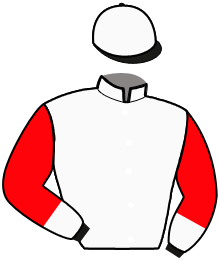 casaque portée par Ouvrie F. jockey du cheval de course FLAMENCO FER, information pmu ZETURF