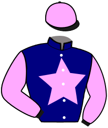 casaque portée par Rogy E. jockey du cheval de course INDIGO DE BANVILLE, information pmu ZETURF