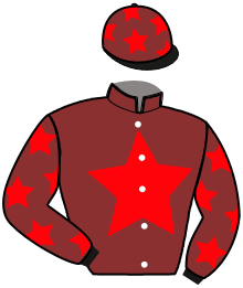 casaque portée par Meneghetti C. jockey du cheval de course IRENE D'OCCAGNES, information pmu ZETURF