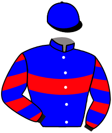 casaque portée par Dumouch Th. jockey du cheval de course HERE I AM, information pmu ZETURF