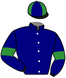 casaque portée par Desmigneux F. jockey du cheval de course HUNT, information pmu ZETURF