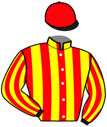 casaque portée par Bizoux Lor. jockey du cheval de course IMMATERIEL D'AM, information pmu ZETURF