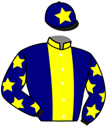 casaque portée par Lauron M. jockey du cheval de course ROSADORA, information pmu ZETURF