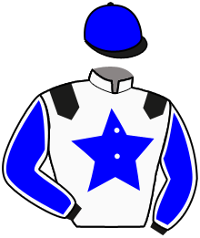 casaque portée par Buhigne Pau. jockey du cheval de course KING DE CHANLECY, information pmu ZETURF