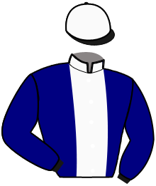 casaque portée par Poupard E. jockey du cheval de course GALCINOIS, information pmu ZETURF