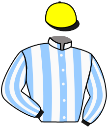 casaque portée par Gutierrez Val A. jockey du cheval de course INFANTERIA, information pmu ZETURF