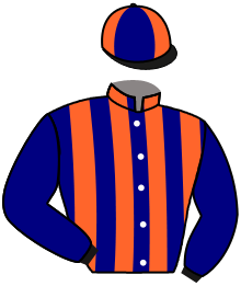 casaque portée par Seguy V. jockey du cheval de course POLIVATE, information pmu ZETURF