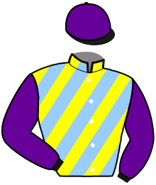 casaque portée par Goglin B. jockey du cheval de course MOONLIGHT DU RHIN, information pmu ZETURF