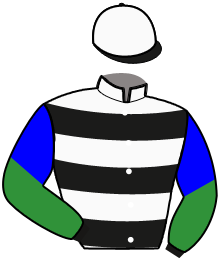 casaque portée par Constans T. jockey du cheval de course KAISER BEGONIA, information pmu ZETURF