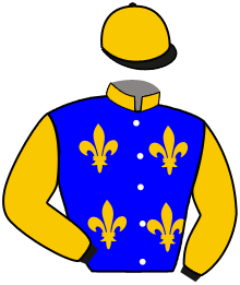 casaque portée par Lemaitre A. jockey du cheval de course LISMORE, information pmu ZETURF