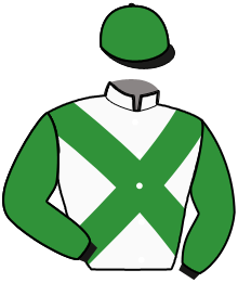 casaque portée par Pujol R. jockey du cheval de course KIMCHI D'ELIOTT, information pmu ZETURF