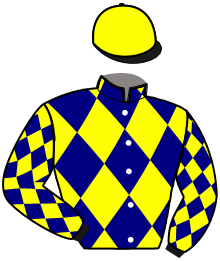 casaque portée par Briand Y. A. jockey du cheval de course KNOWLEDGE DE JEMA, information pmu ZETURF