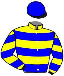 casaque portée par Ouvrie F. jockey du cheval de course MAIA JIEL, information pmu ZETURF