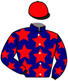 casaque portée par Andre A. jockey du cheval de course MON ETOILE BOSS, information pmu ZETURF