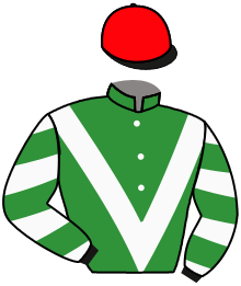 casaque portée par Martel Mme N. jockey du cheval de course TARCENAY, information pmu ZETURF