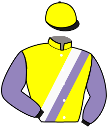 casaque portée par Huygens Mlle H. jockey du cheval de course KOPIAD, information pmu ZETURF