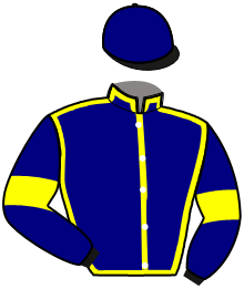 casaque portée par Tugend G. jockey du cheval de course KOOL DU CHATELET, information pmu ZETURF