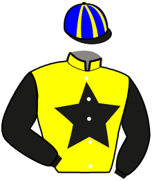 casaque portée par Guelpa J. jockey du cheval de course KOREDE, information pmu ZETURF