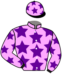 casaque portée par Pouchin A. jockey du cheval de course PETERHOF, information pmu ZETURF
