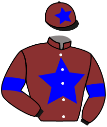 casaque portée par Labaisse E. jockey du cheval de course HOURVARI BOUM, information pmu ZETURF