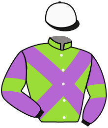 casaque portée par Marie Benj. jockey du cheval de course SILVER MAGIC, information pmu ZETURF