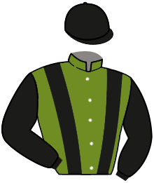 casaque portée par Tabet H. jockey du cheval de course UPPING THE ANTI, information pmu ZETURF