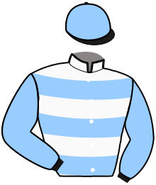 casaque portée par Ploquin Pau. Ph. jockey du cheval de course MCHIKOUBARA JYV, information pmu ZETURF