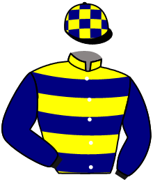 casaque portée par Bureller E. jockey du cheval de course LIBERIA, information pmu ZETURF