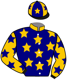 casaque portée par Veron F. jockey du cheval de course LA FOUINE, information pmu ZETURF
