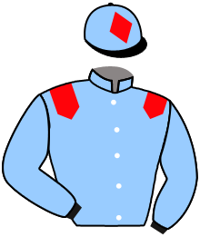 casaque portée par Blais Adr. jockey du cheval de course CASTLE DE VEGUY, information pmu ZETURF