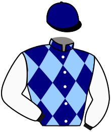 casaque portée par Frost Mlle B. jockey du cheval de course GOOD GIRL DE FAUST, information pmu ZETURF