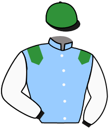 casaque portée par Poirier Mlle C. jockey du cheval de course KLYPSO DES VALLEES, information pmu ZETURF