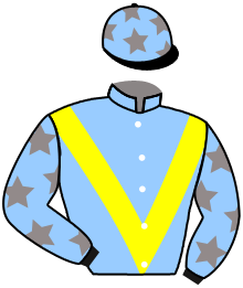 casaque portée par Zuliani L. jockey du cheval de course BEAUBOURG, information pmu ZETURF