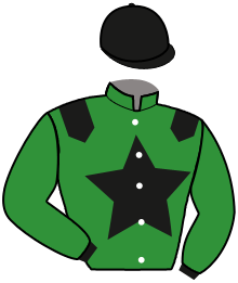 casaque portée par Cinier D. jockey du cheval de course JOIE DU GUELIER, information pmu ZETURF