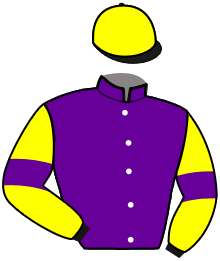 casaque portée par Ouvrie F. jockey du cheval de course FIRST DE ROUGEMONT, information pmu ZETURF