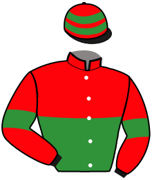 casaque portée par Koubiche Jér. jockey du cheval de course LEGENDE D'ISBA, information pmu ZETURF