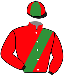 casaque portée par Lepere D. jockey du cheval de course HELLO CAUVELLIERE, information pmu ZETURF