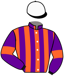 casaque portée par Deriu Seb. jockey du cheval de course DEUX DE COUPE, information pmu ZETURF