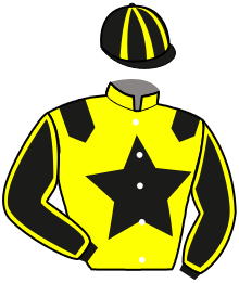 casaque portée par Guelpa J. jockey du cheval de course ILISMO, information pmu ZETURF